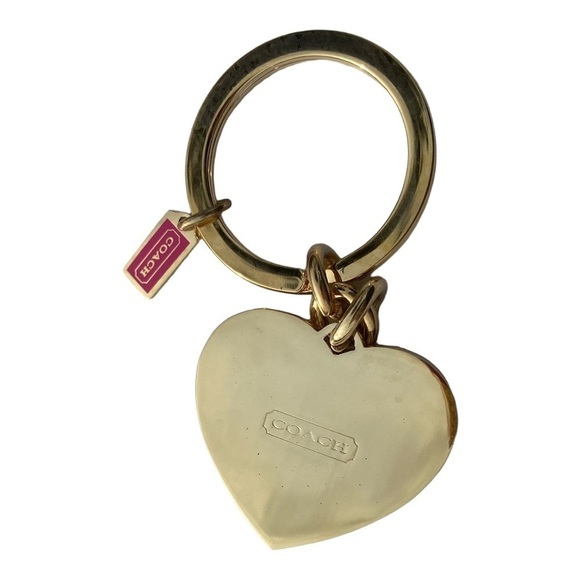 Coach Keychain Signature Heart Fuschia & Gold Retired NWOT.‌‌‌‌‌ - Picture 3 of 3